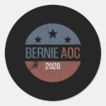 Bernie Aoc 2028 Bernie Sanders Alexandria Cortez P Classic Round Sticker