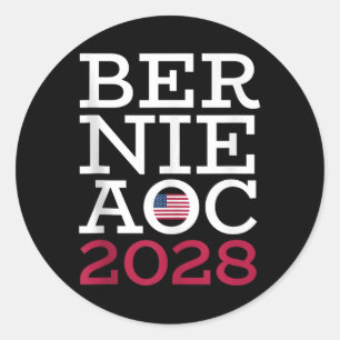 Bernie Aoc 2028 Campaign - Fight Oligarchy Patriot Classic Round Sticker