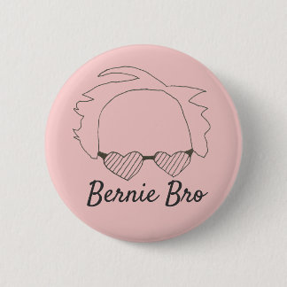 Bernie Bro Bernie Sanders Heart Shaped Glasses Button