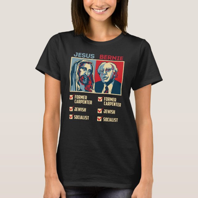 Bernie for President 2020 Jesus Religious T-Shirt (Front)