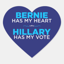 Bernie has my heart, Hillary has my vote sticker
