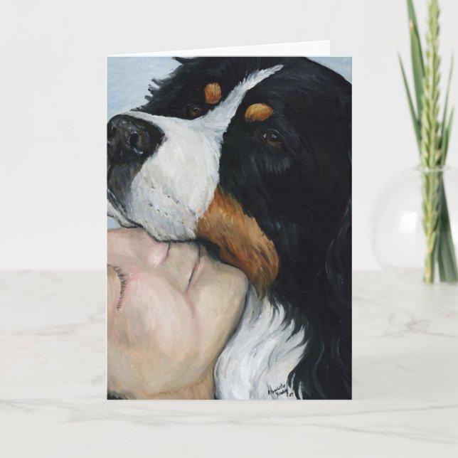 "Bernie Love" Dog Art Blank Notecard (Front)