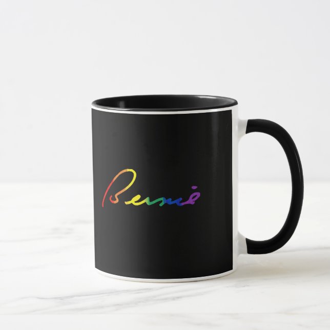 Bernie Pride Signature - Rainbow Colors - LGBT -.p Mug (Right)