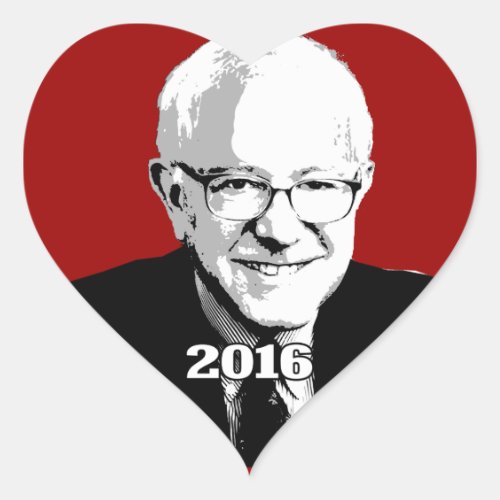 BERNIE SANDERS 2016 Candidate Heart Sticker