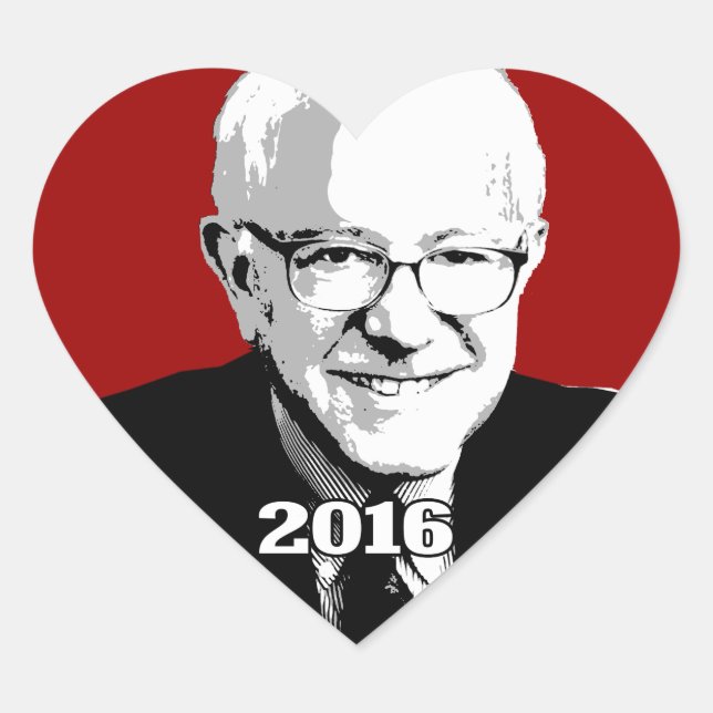 BERNIE SANDERS 2016 Candidate Heart Sticker (Front)