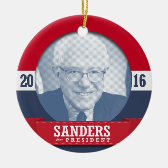 BERNIE SANDERS 2016 CERAMIC ORNAMENT (Front)