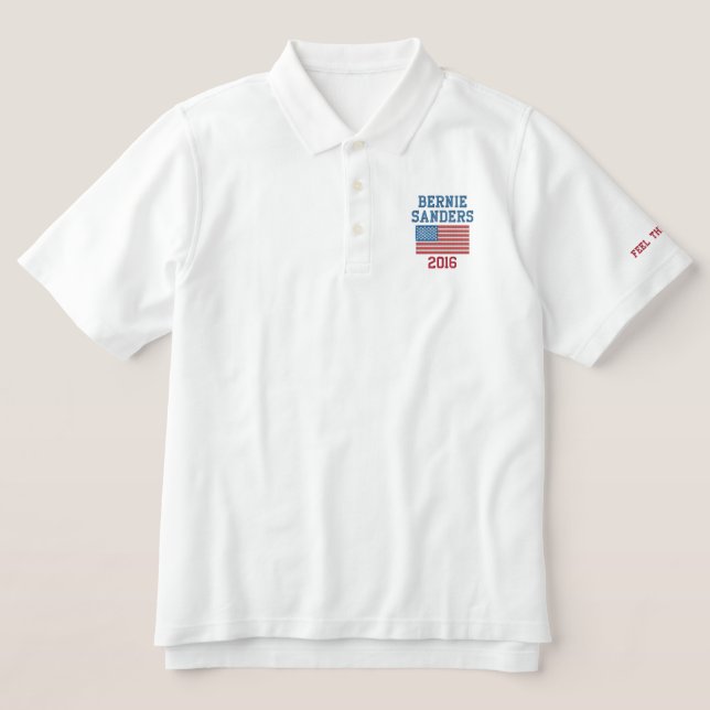 Bernie Sanders 2016 Custom Embroidered Polo (Design Front)