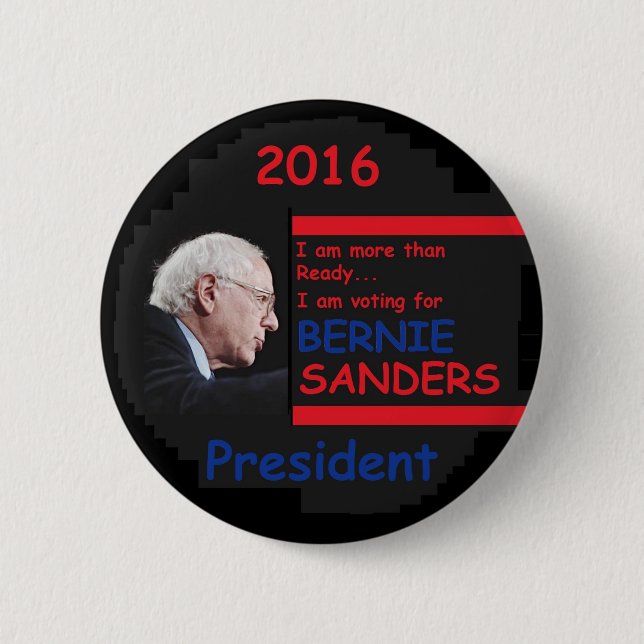 Bernie SANDERS 2016 Pinback Button (Front)