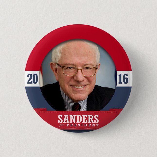 BERNIE SANDERS 2016 PINBACK BUTTON (Front)