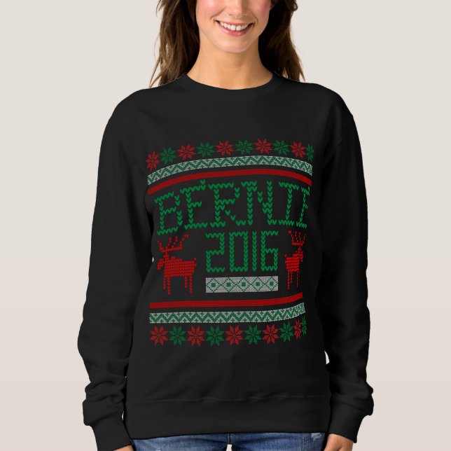 Bernie Sanders 2016 President Ugly Holiday Sweater (Front)