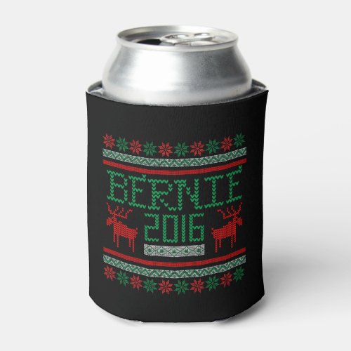 Bernie Sanders 2016 President Ugly Holiday Sweater Can Cooler