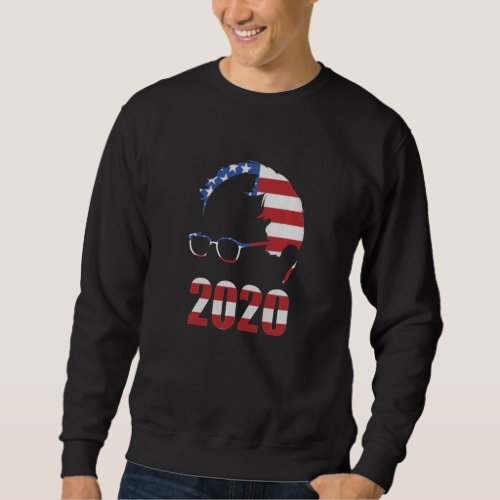 Bernie Sanders 2020 Bernie Hair And Glasses  Usa F Sweatshirt