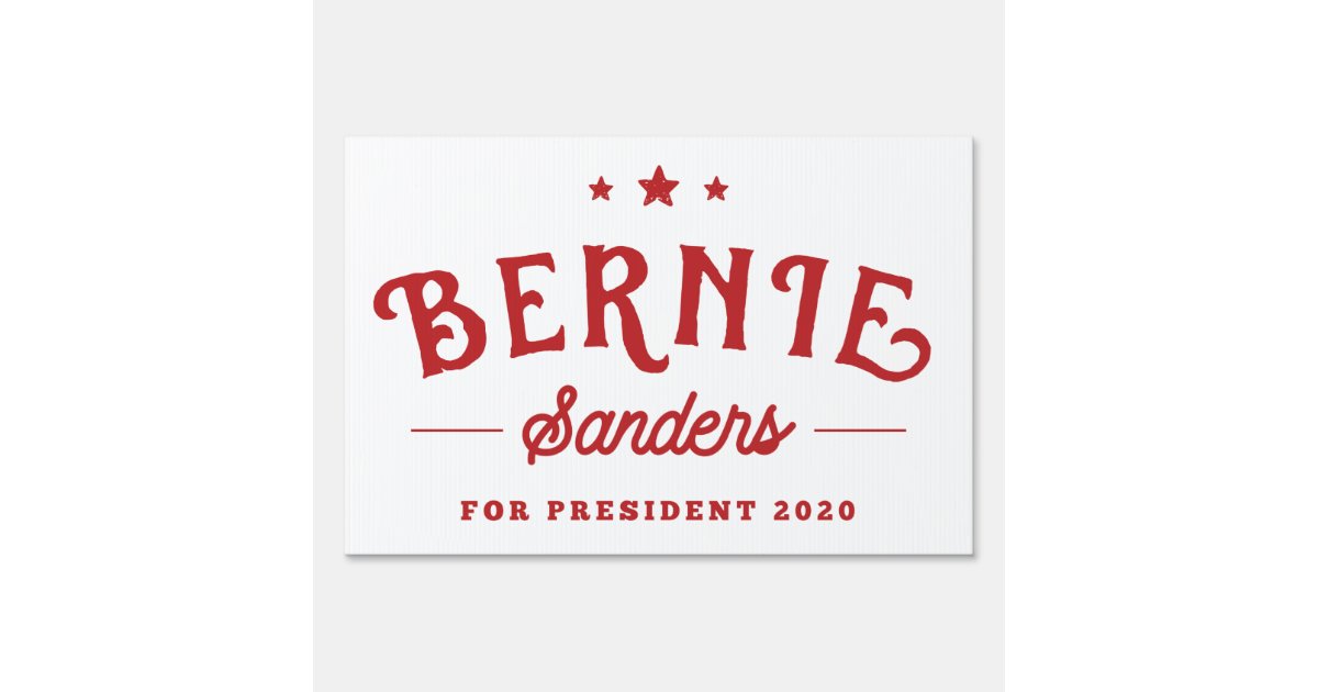Bernie Sanders 2020 | Red and White Vintage Logo Sign | Zazzle.com