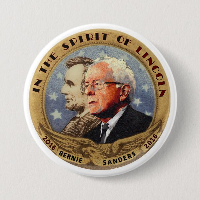 Bernie Sanders & Abe Button (Front)