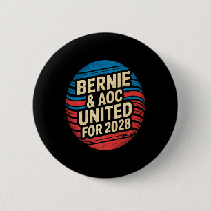 Bernie Sanders And Aoc 2028 For President Campaign Button