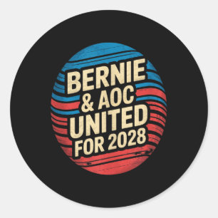 Bernie Sanders And Aoc 2028 For President Campaign Classic Round Sticker