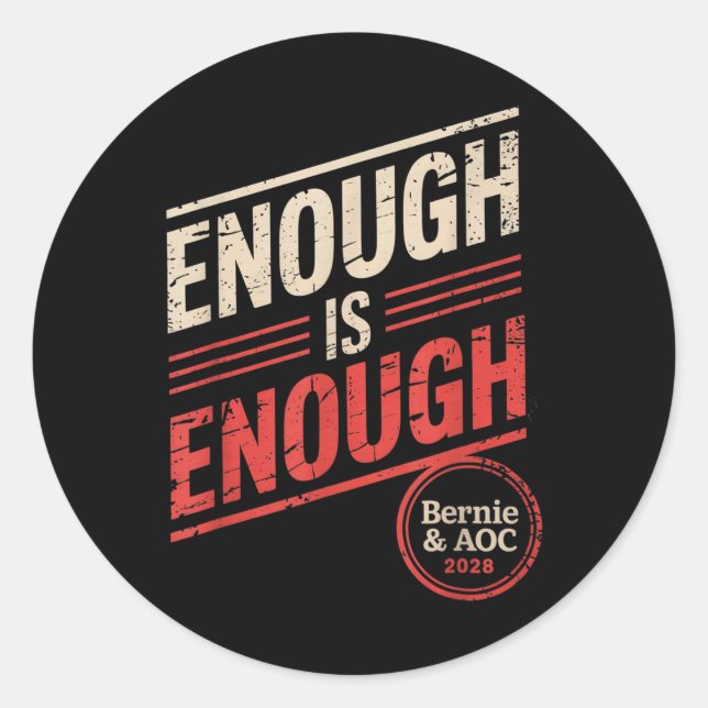 Bernie Sanders And Aoc 2028 For President Campaign Classic Round Sticker (Front)