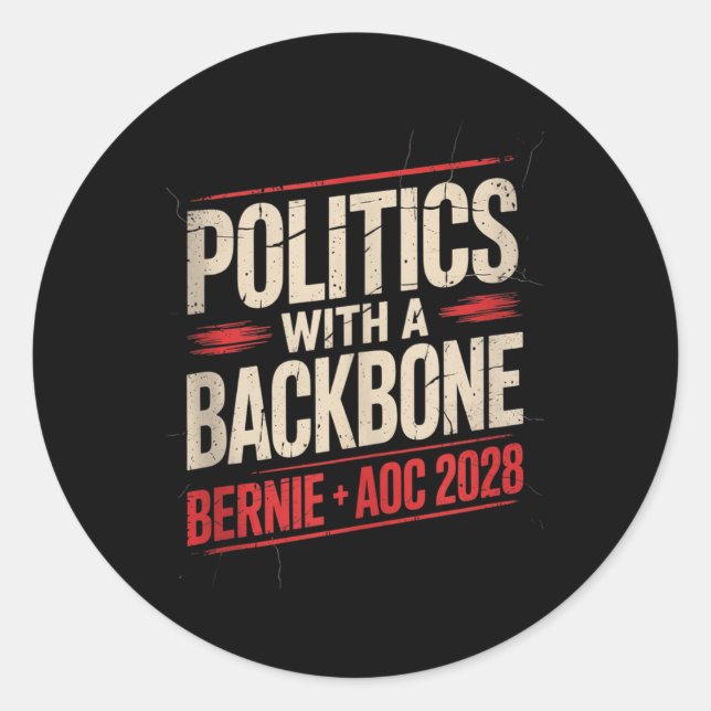 Bernie Sanders And Aoc 2028 For President Campaign Classic Round Sticker (Front)