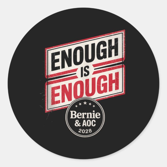 Bernie Sanders And Aoc 2028 For President Campaign Classic Round Sticker (Front)