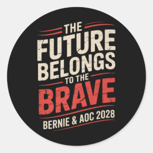 Bernie Sanders And Aoc 2028 For President Campaign Classic Round Sticker