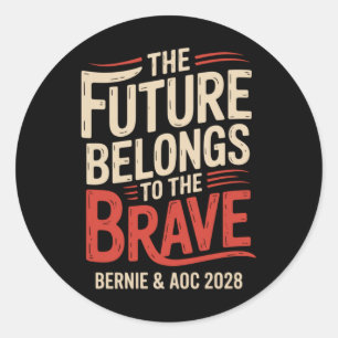 Bernie Sanders And Aoc 2028 For President Campaign Classic Round Sticker