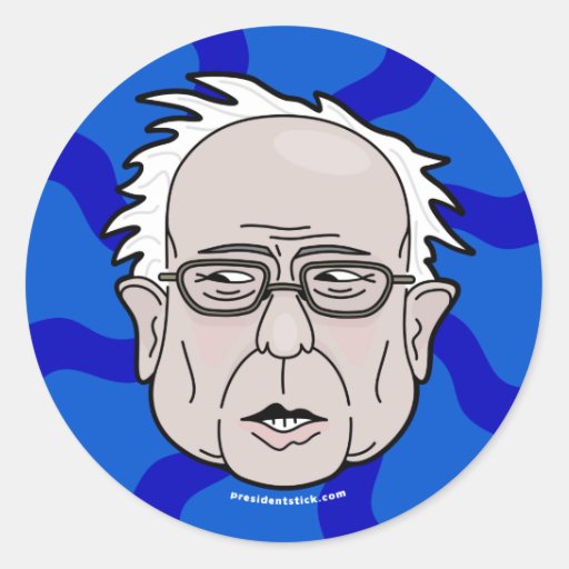 Bernie Sanders cartoon face Classic Round Sticker | Zazzle