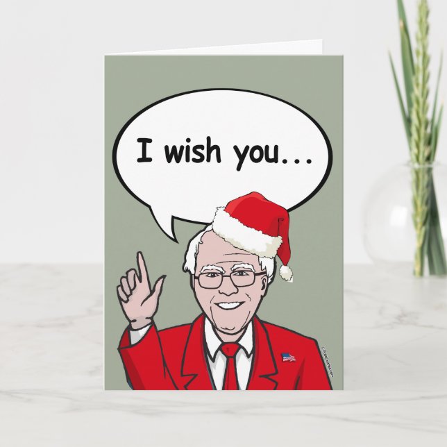 Bernie Sanders Claus wishes you Ameri-Christmas Holiday Card (Front)