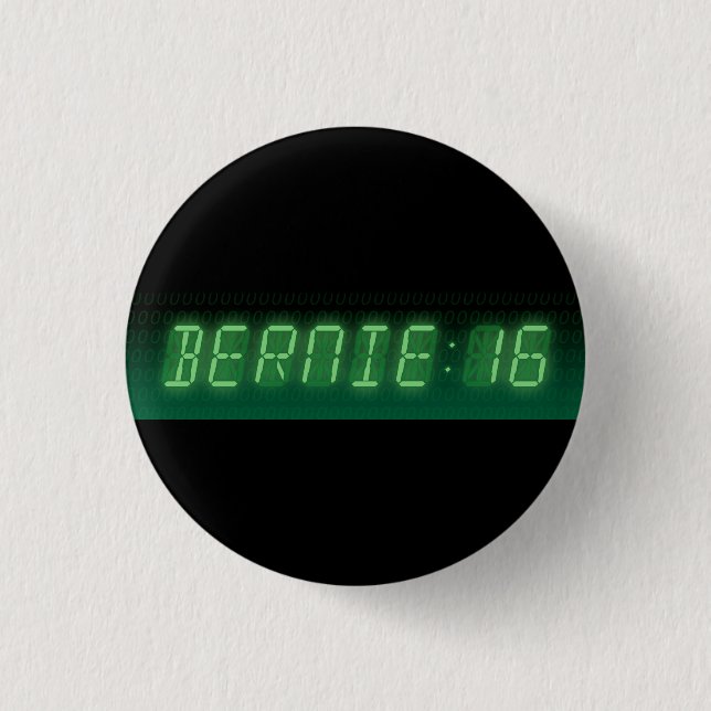 Bernie Sanders Digital Readout Pinback Button (Front)