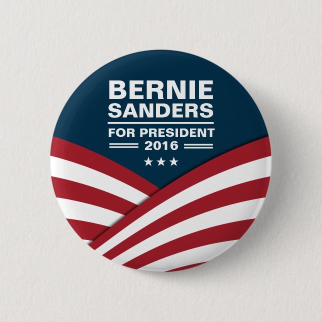 Bernie Sanders for President 2016 Button (Front)