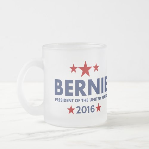 Bernie Sanders For President 2016 Frosted Glass Coffee Mug