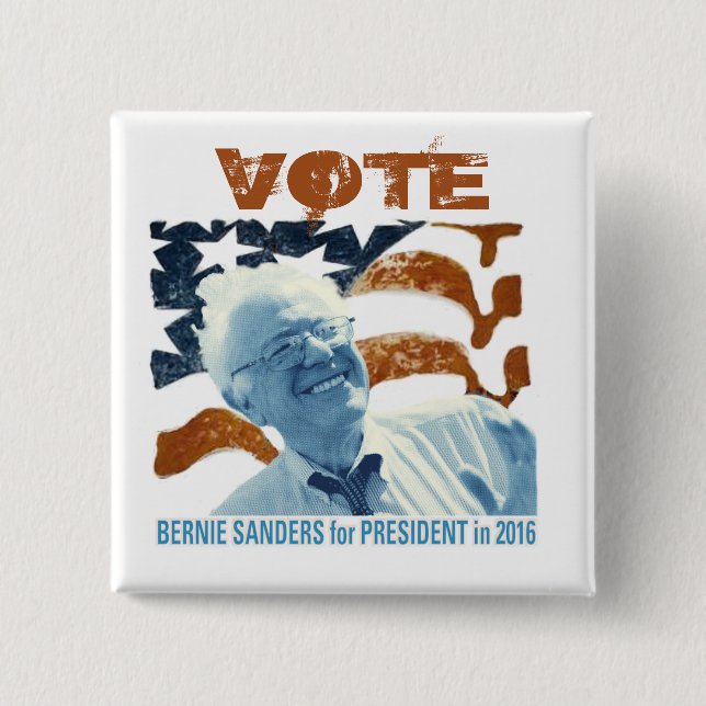 Bernie Sanders for President 2016 Pinback Button (Front)