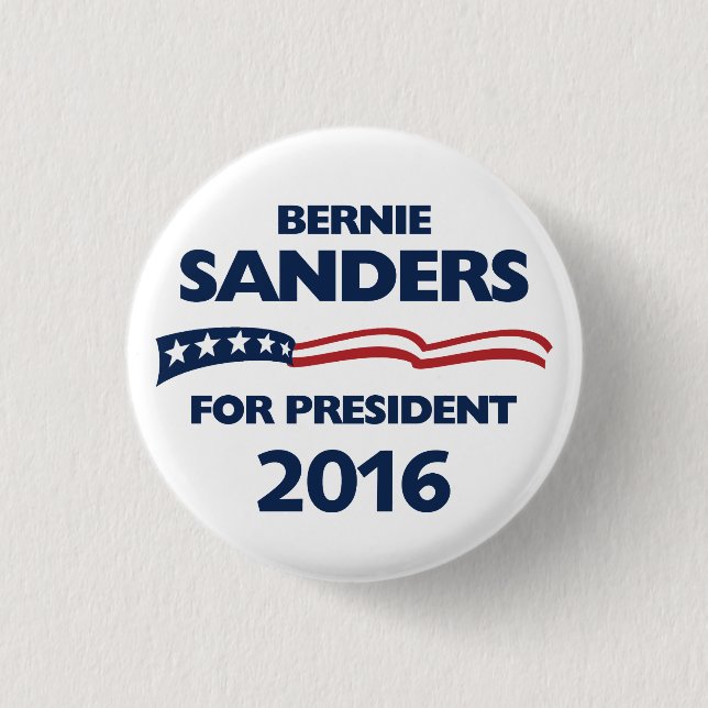 Bernie Sanders for president 2016 Pinback Button (Front)