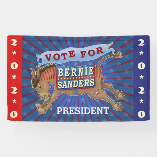 Bernie Sanders for President 2020 Democrat Donkey Banner