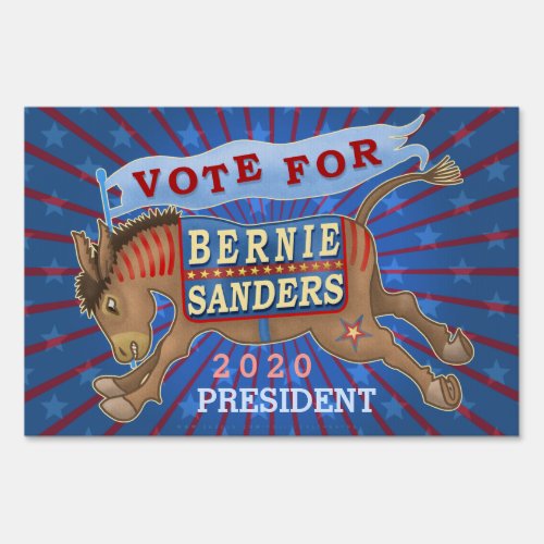 Bernie Sanders for President 2020 Democrat Donkey Sign