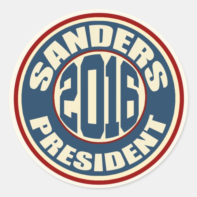 Bernie Sanders for President in 2016 Classic Round Sticker (Front)