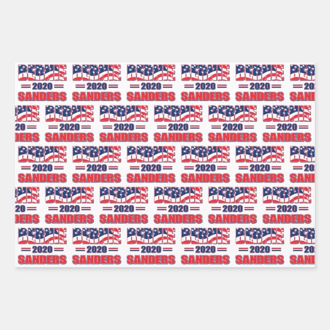 Bernie Sanders for President in 2020 Wrapping Paper Sheets (Front)