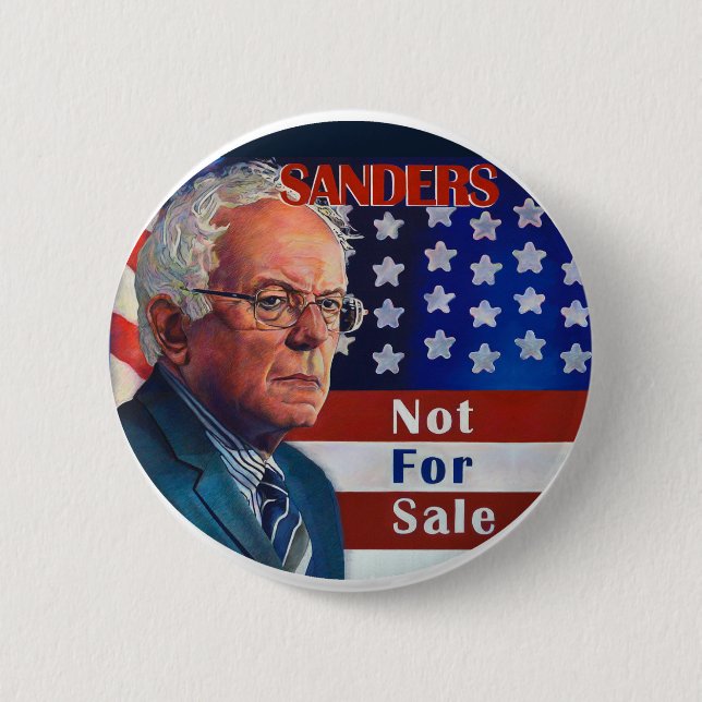 Bernie Sanders for President Pinback Button (Front)