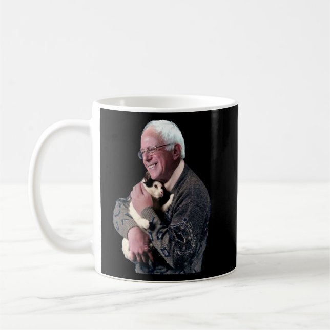 Bernie Sanders Hugging Ca Cute Animal Lover  Coffee Mug (Left)