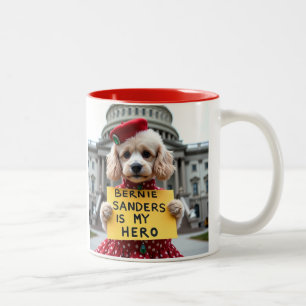 Bernie Sanders Is MY hero Dog  Resistance Movement Two-Tone Coffee Mug