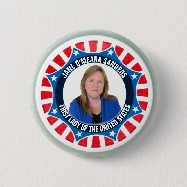 Bernie Sanders: Jane O'Meara Sanders 2020 Button (Front)