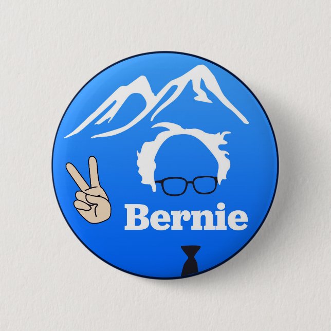 Bernie Sanders - Mountains Pinback Button (Front)
