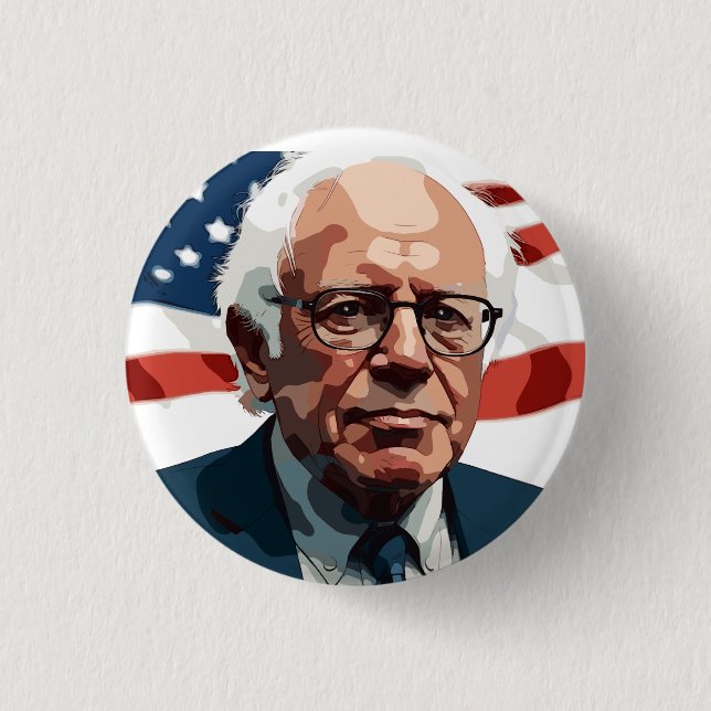 Bernie Sanders Portrait Button (Front)