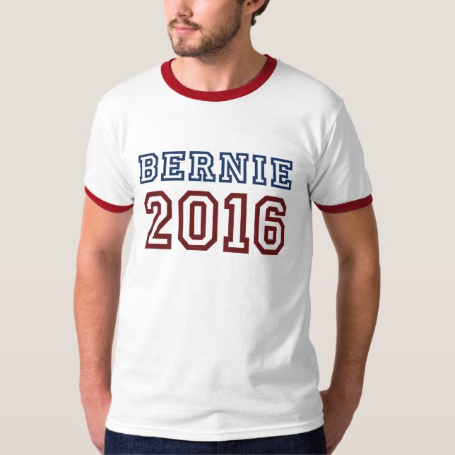 Bernie Sanders President 2016 Athletic Font T-Shirt (Front)