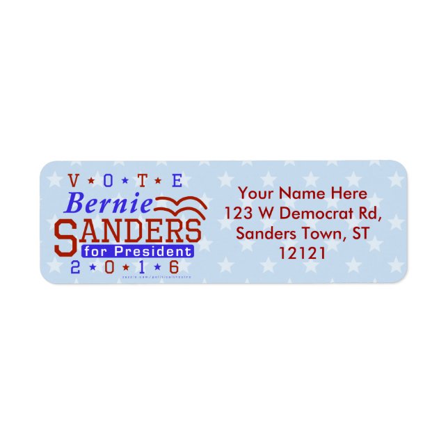 Bernie Sanders President 2016 Election Democrat Label (Front)