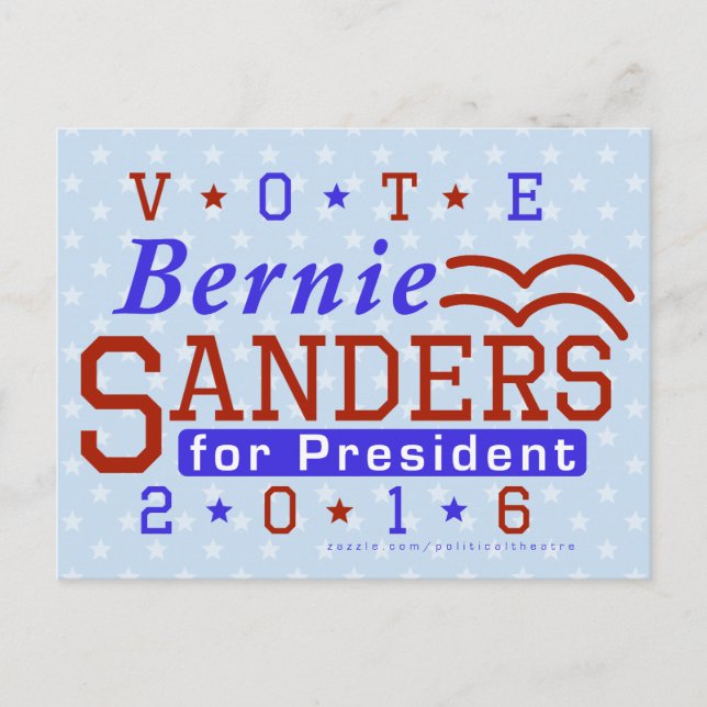 Bernie Sanders President 2016 Election Democrat Postcard (Front)