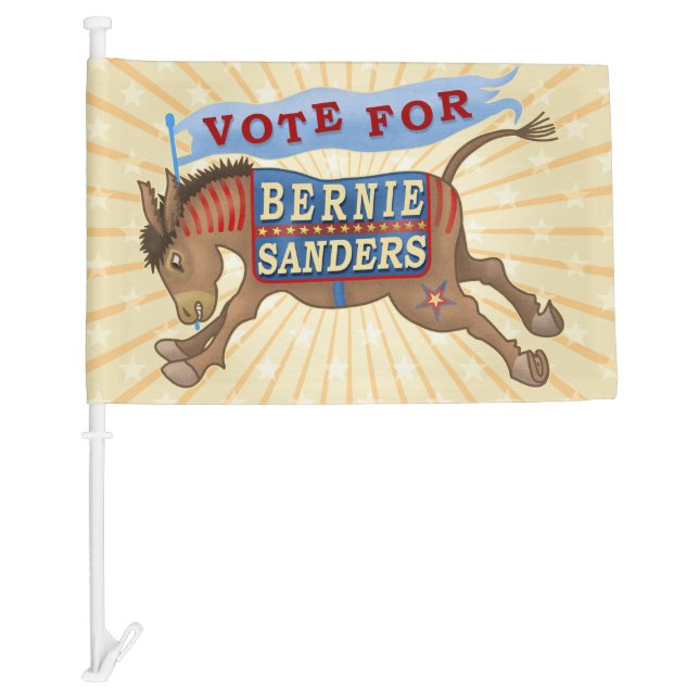 Bernie Sanders President 2020 Democrat Donkey Car Flag (Front)