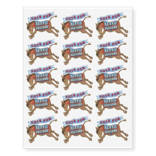 Bernie Sanders President 2020 Democrat Donkey Temporary Tattoos