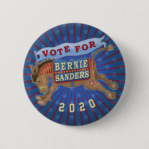 Bernie Sanders President 2020 Democrat Donkey v2 Button