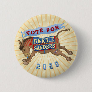 Bernie Sanders President 2020 Democrat Donkey v2 Button