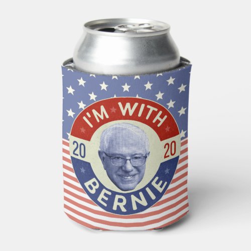 Bernie Sanders President 2020 Democrat Photo Retro Can Cooler